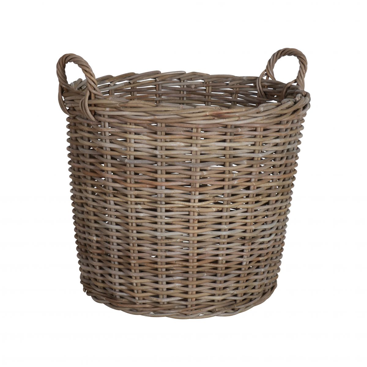 Kubu weave round basket with handles
