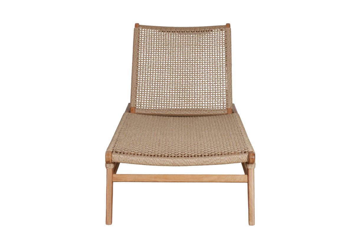 Adjustable sun lounger in teak resort collection