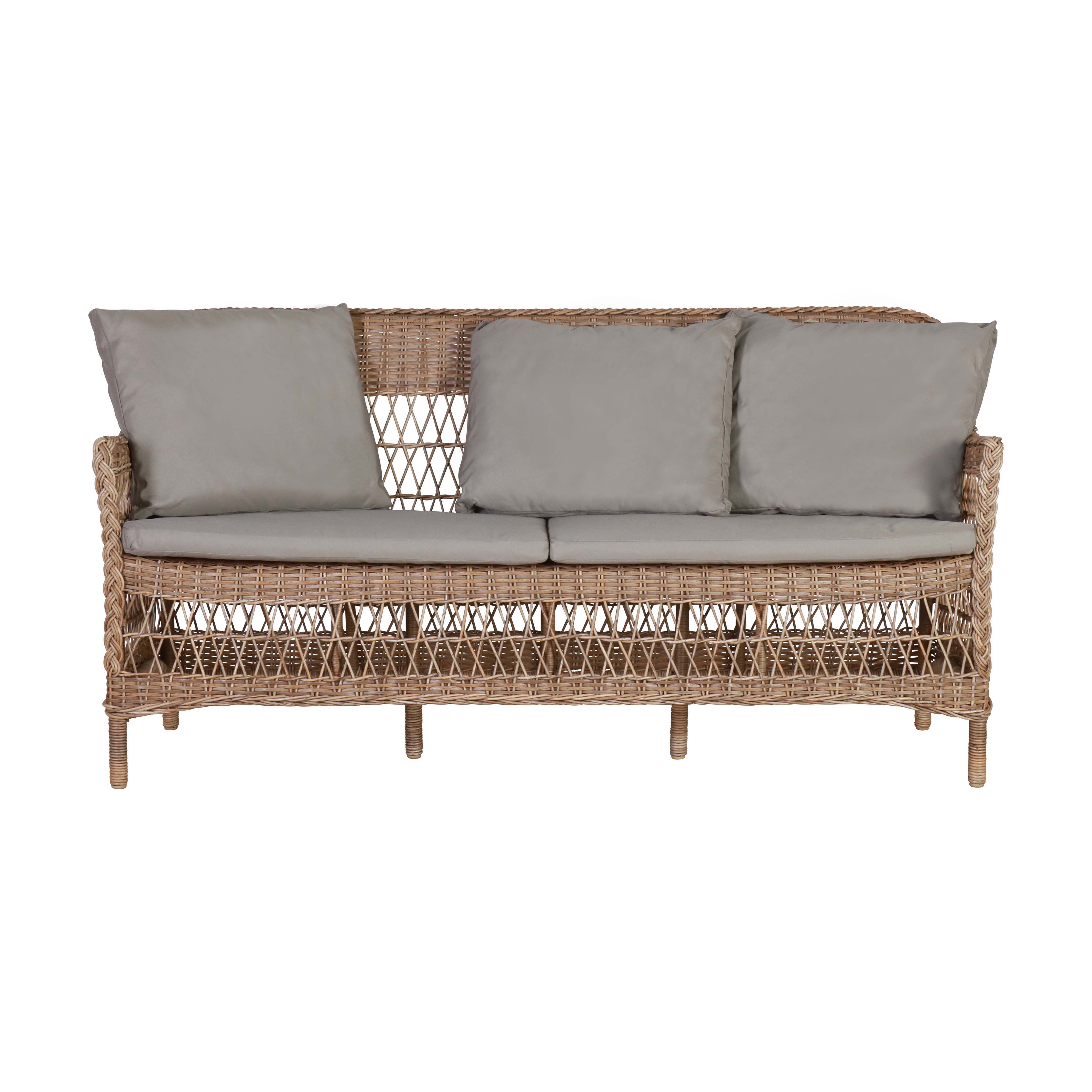 3 seater outdoor sofa with cushions 