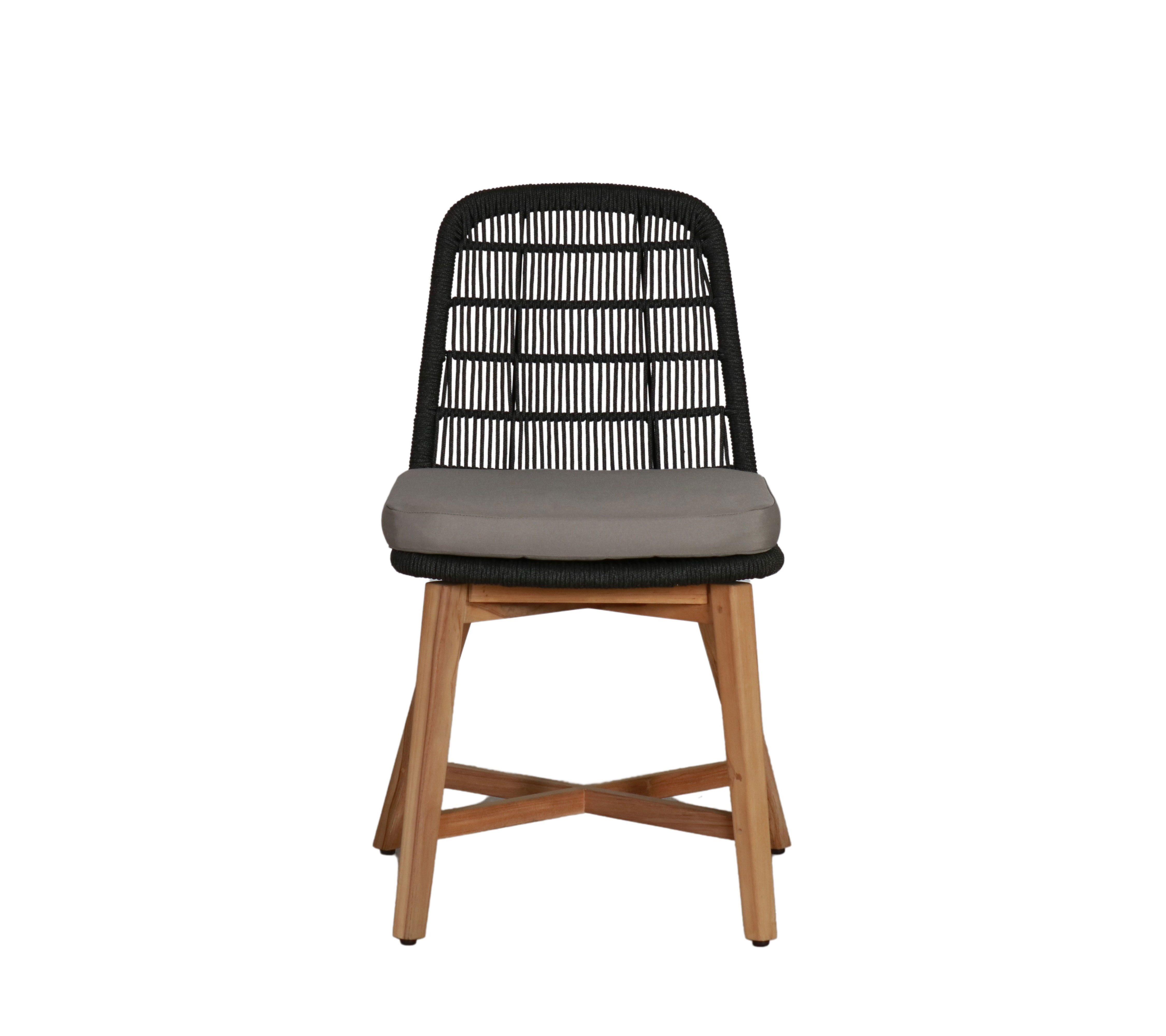 outdoor teak dining chair with seat cushion 
