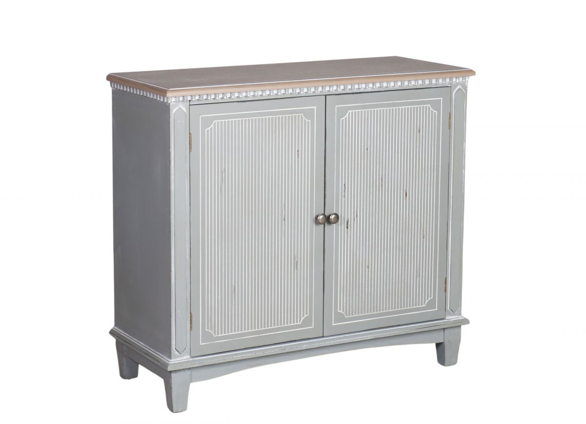 Grey painted 2 door cabinet with shelf Château Collection 