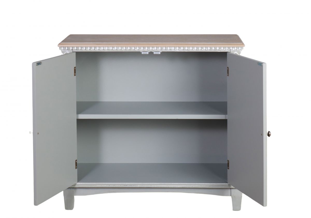 Grey painted 2 door cabinet with shelf Château Collection 