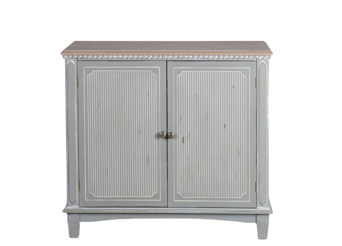 Grey painted 2 door cabinet with shelf Château Collection 