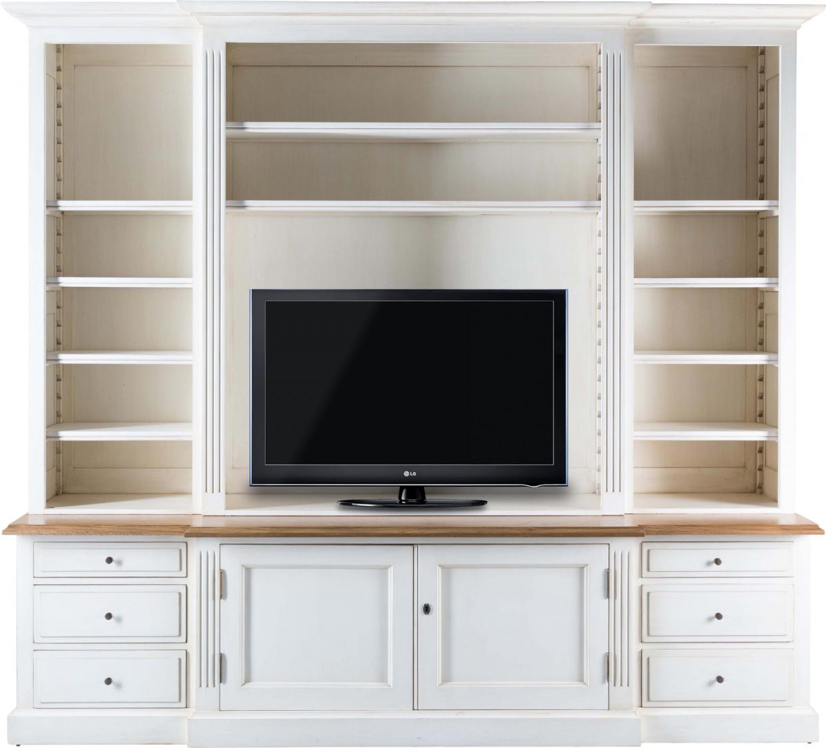 Block & Chisel weathered oak tv unit in antique white