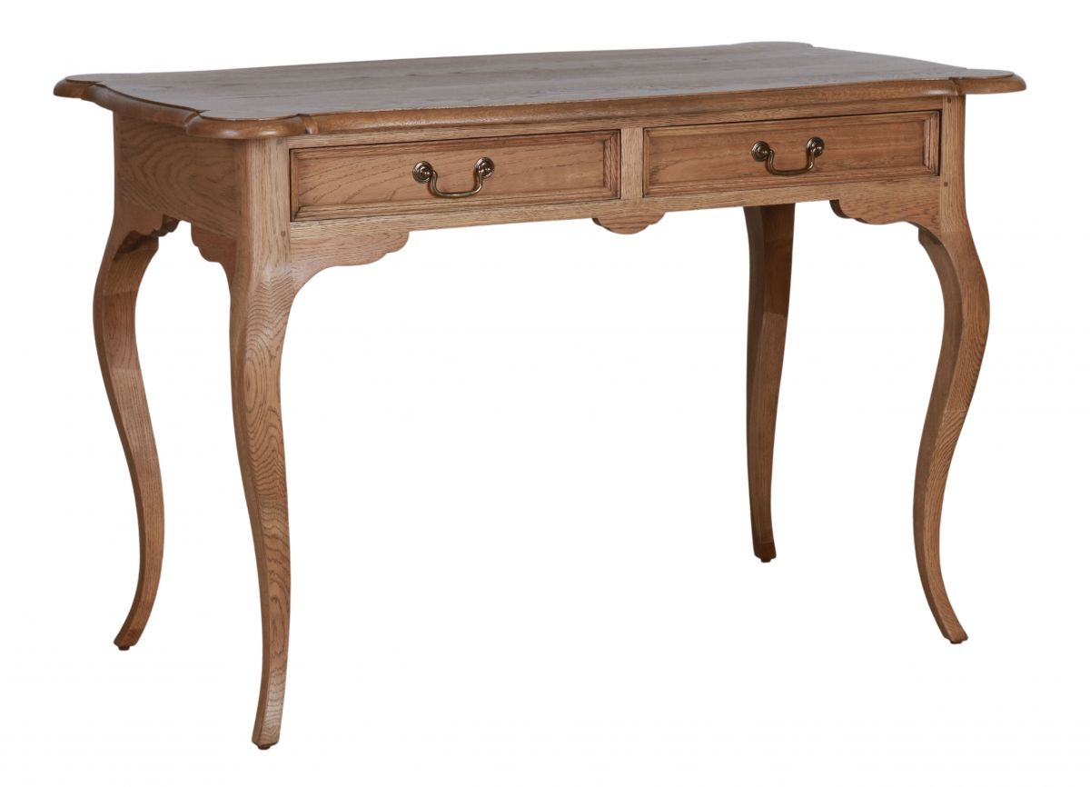 Sibley writing table in solid weathered oak 