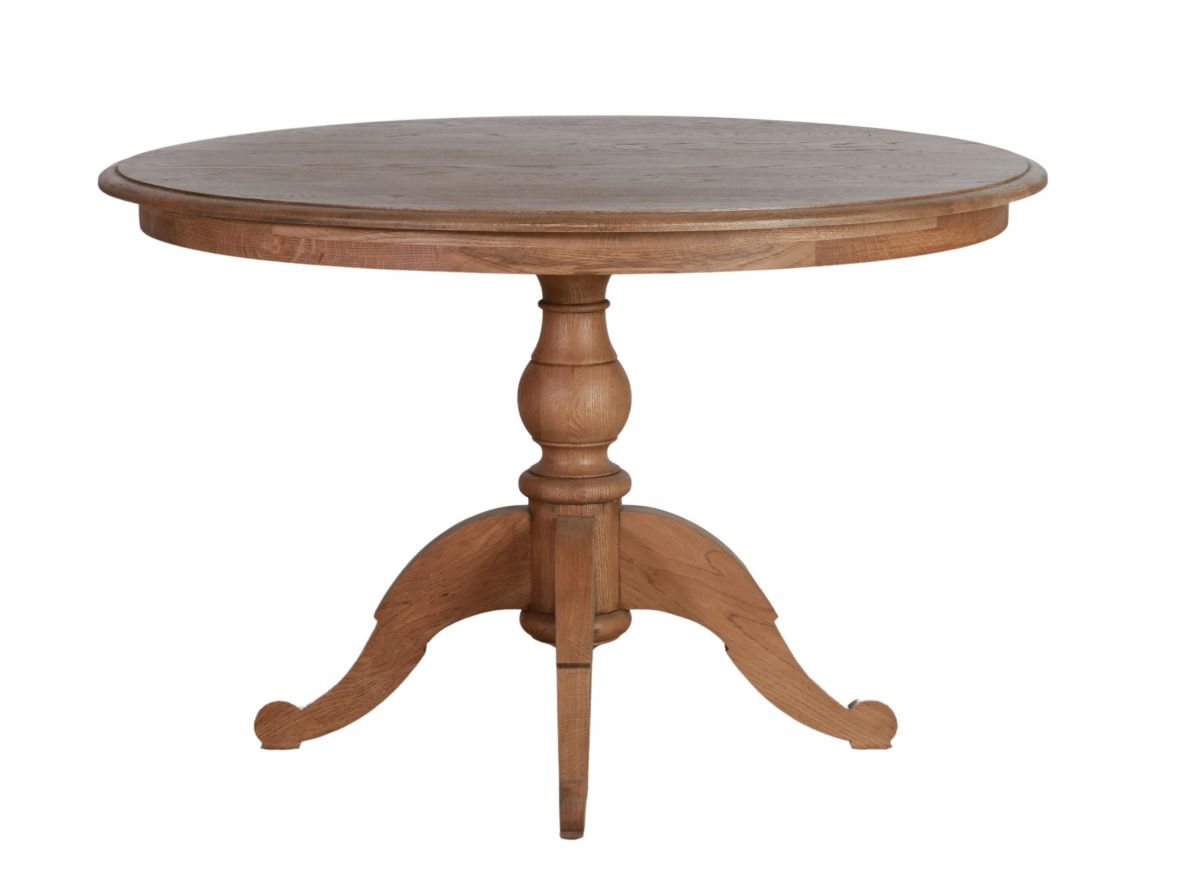 Kent round dining table in weathered oak