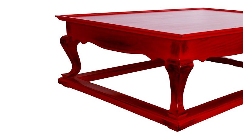 Shanghai coffee table in oriental red finish