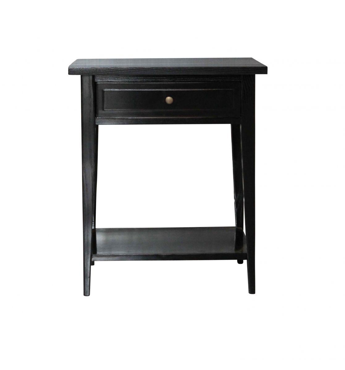 Block & Chisel Bedside table wrigley black lacquered 