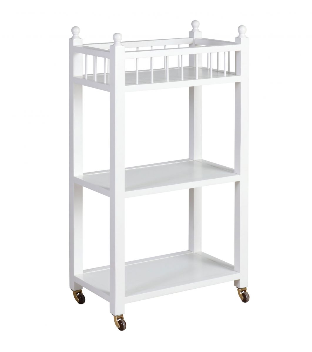 flat white liz bathroom trolley on castors