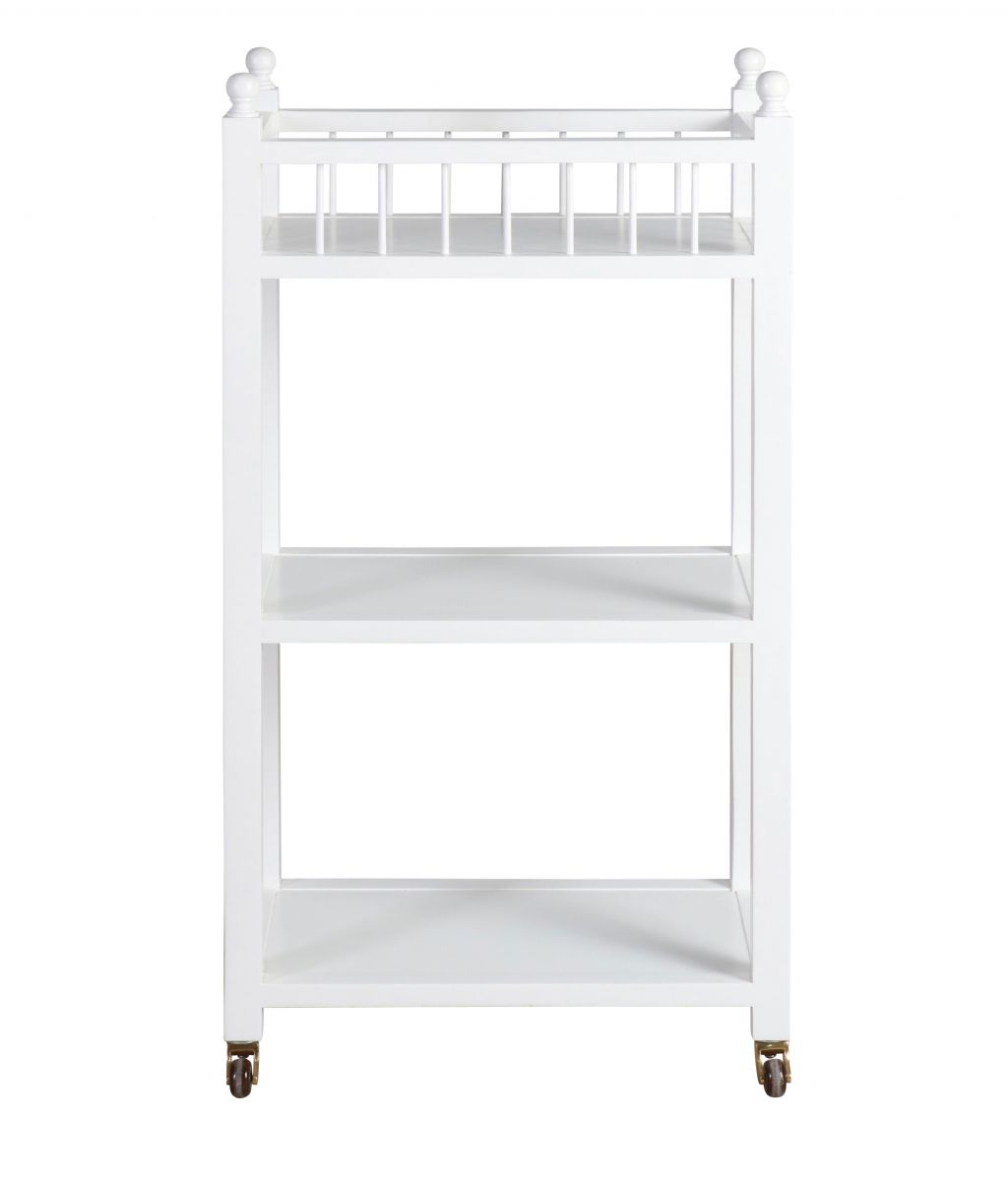 flat white liz bathroom trolley on castors