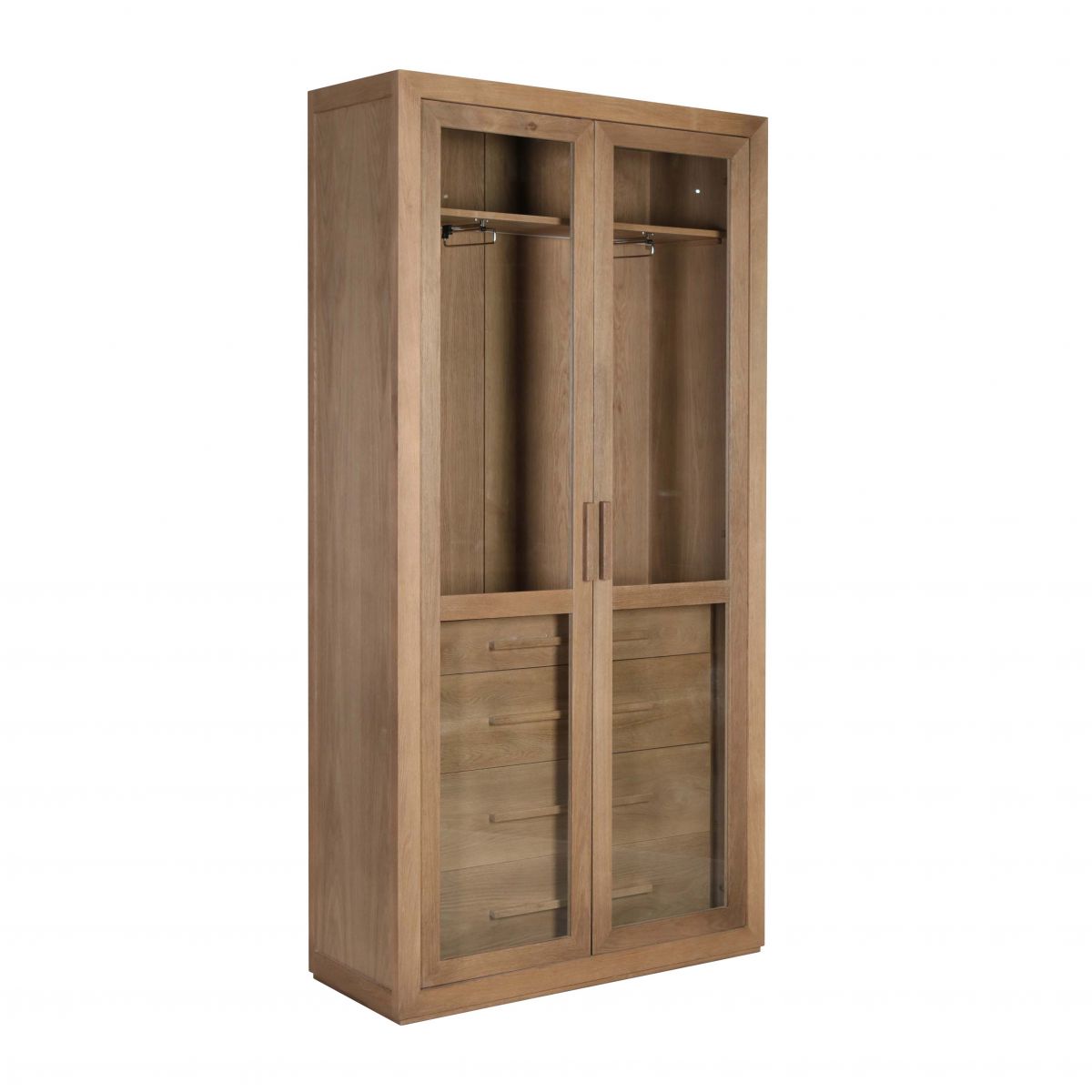 block and chisel Arman display wardrobe in brushed oak 