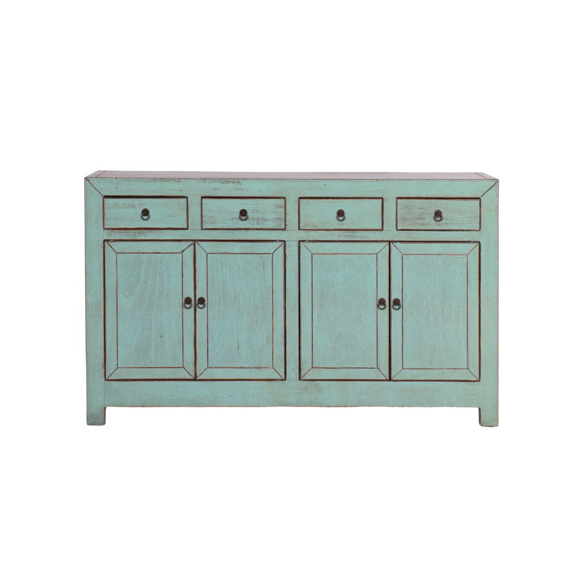 Block and chisel lacquered sideboard with cupboards and drawers