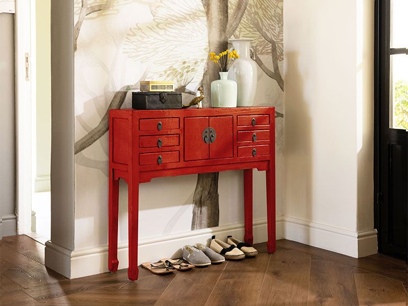 Painted console with storage 