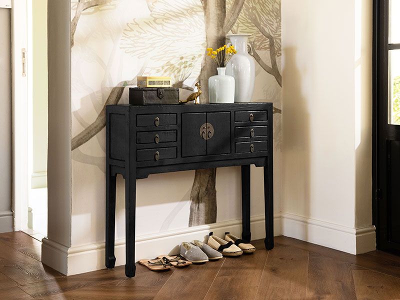 Painted console with storage 