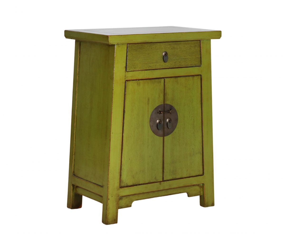 Painted lacquered cabinet with 2 doors and 1 drawer