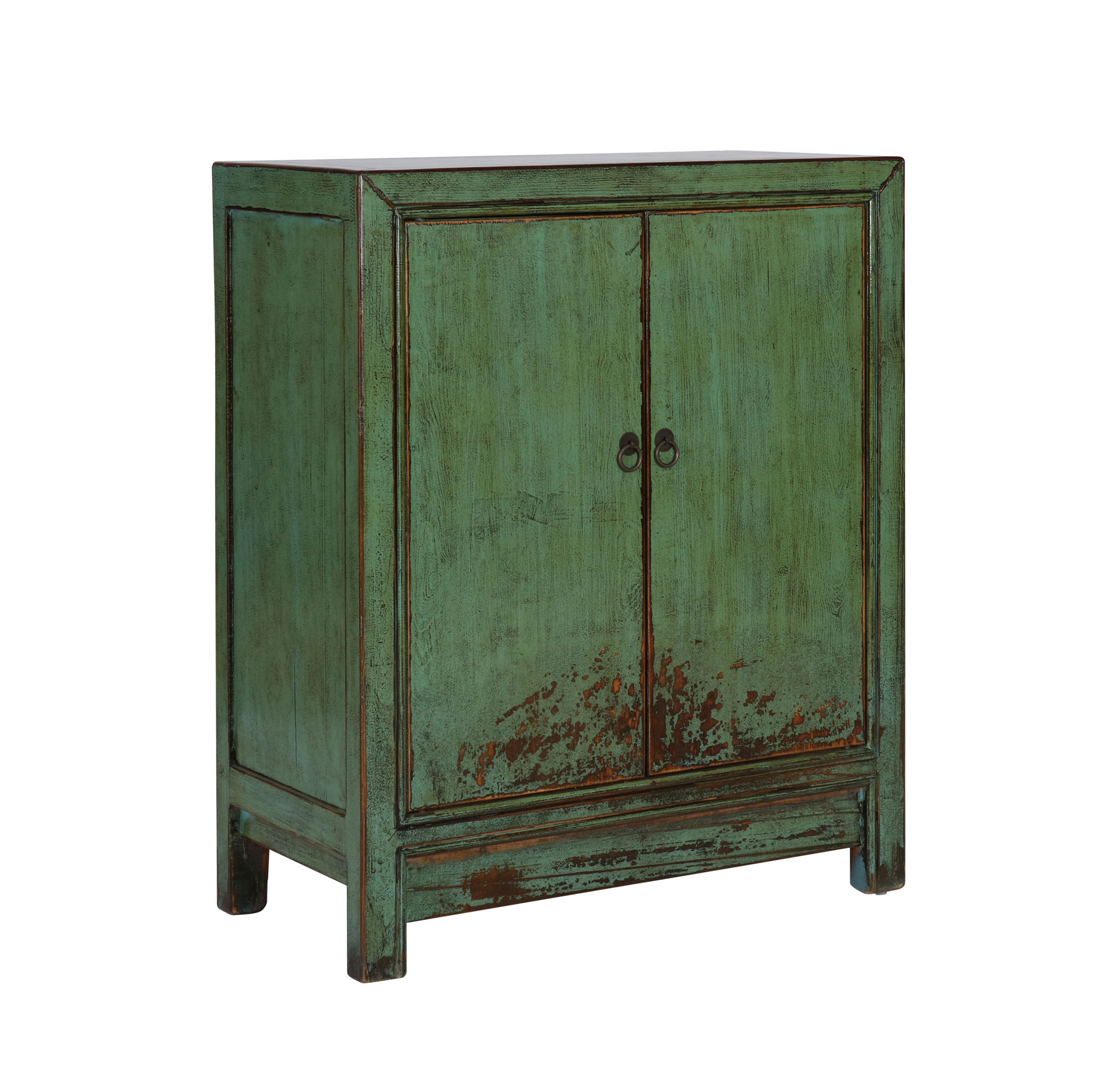 Green painted 2 door chinese cabinet