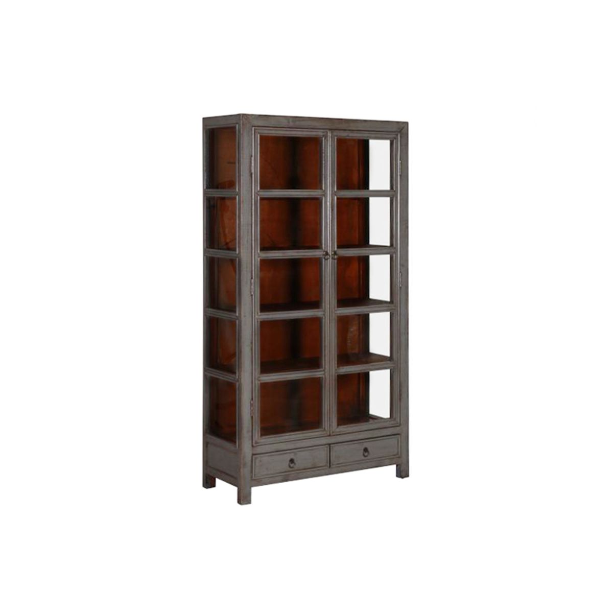 Painted cabinet with glass doors and drawers