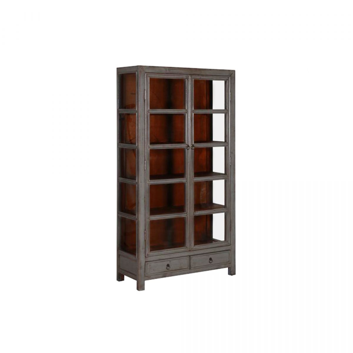 Painted cabinet with glass doors and drawers