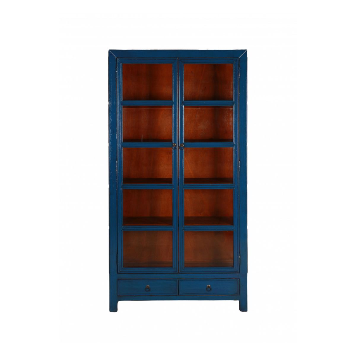 Painted cabinet with glass doors and drawers