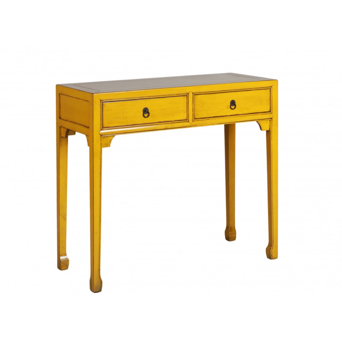 two drawer lacquered console 
