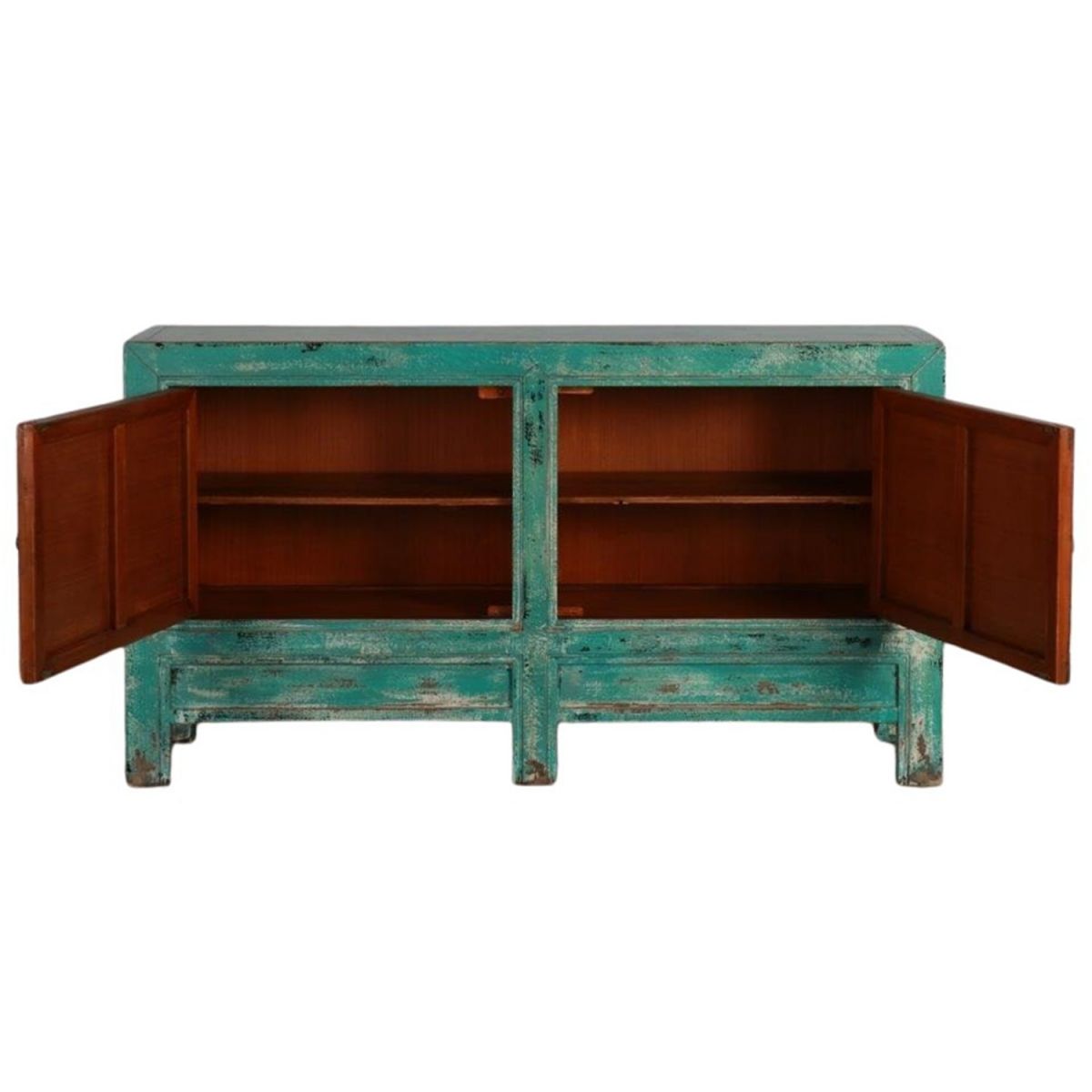 Painted lacquered sideboard with distressed finish