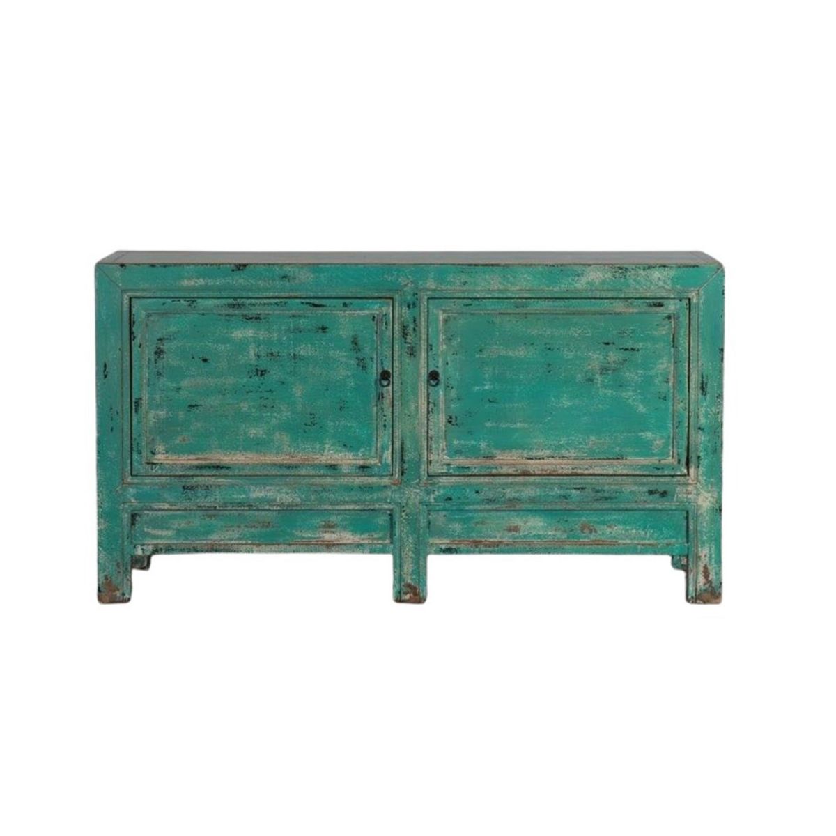 Painted lacquered sideboard with distressed finish