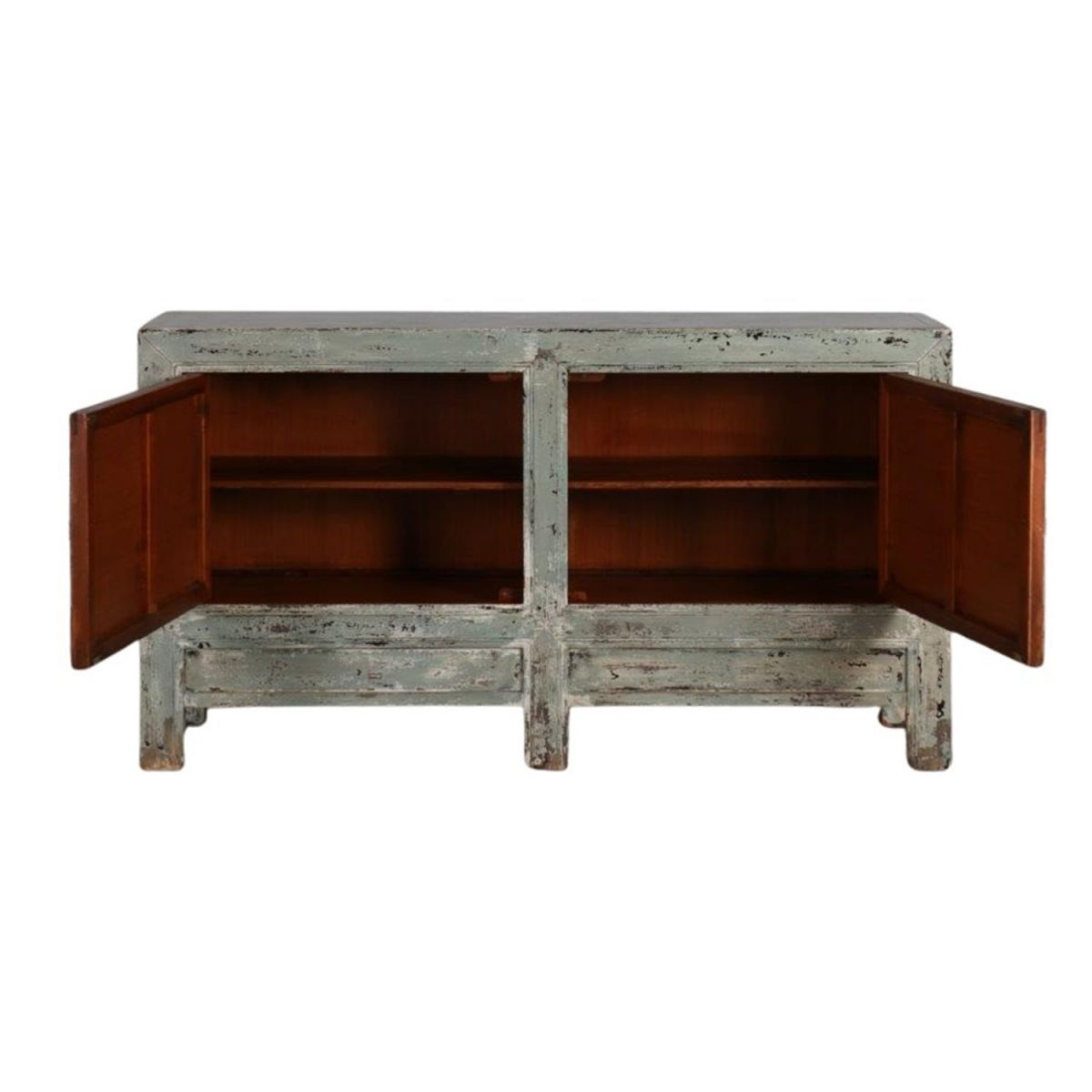 Painted lacquered sideboard with distressed finish