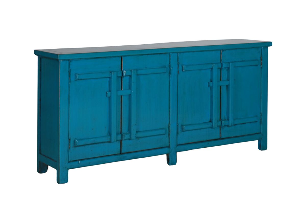 Blue lacquered sideboard with doors Indochine collection 