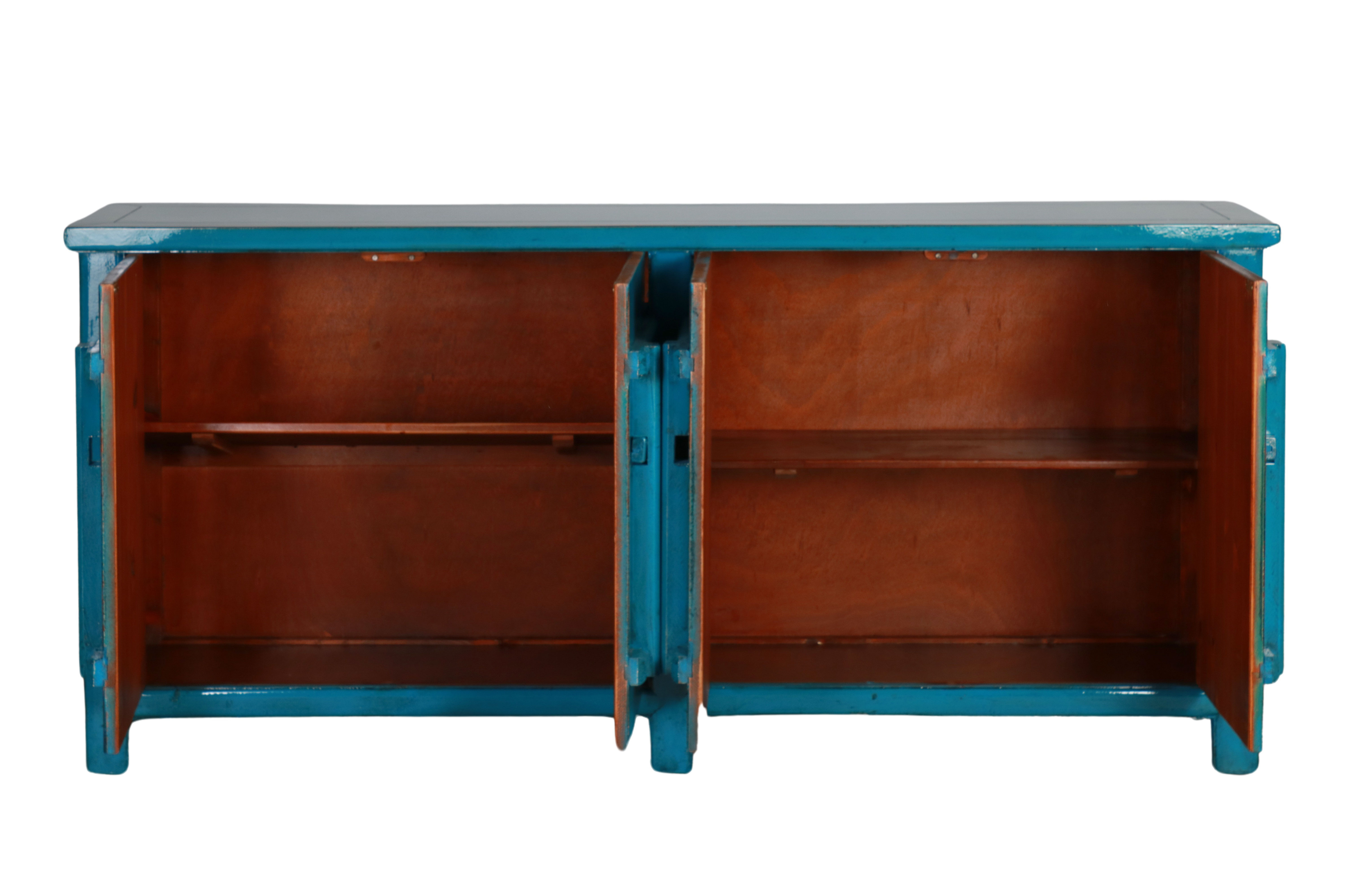 Blue lacquered sideboard with doors Indochine collection 