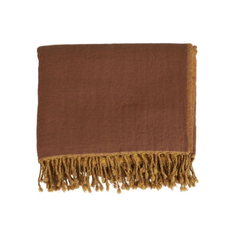 Two tone wool throw 