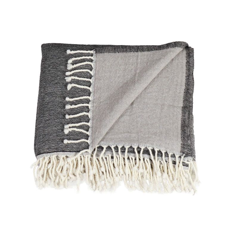 Two tone wool throw 