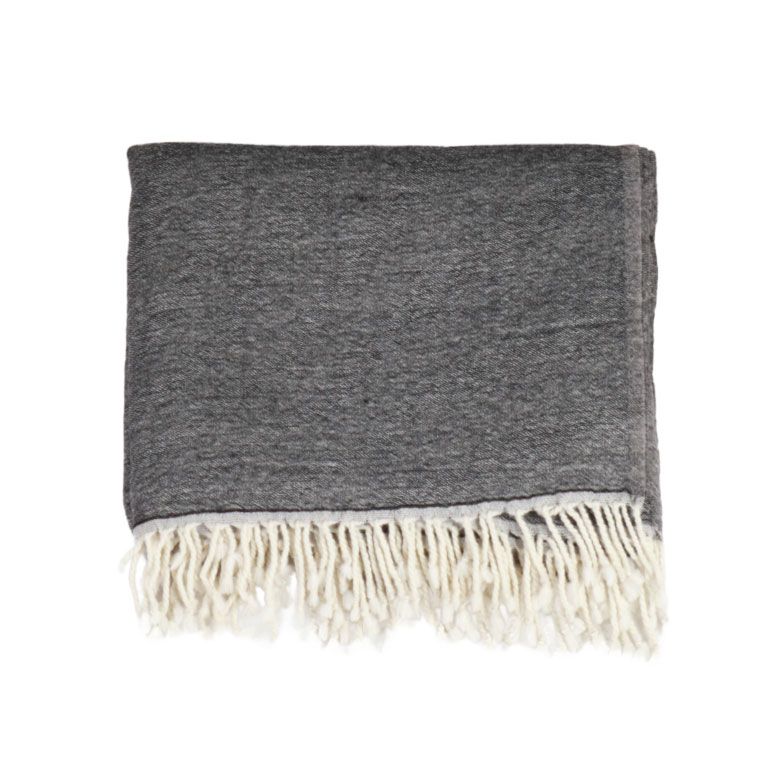 Two tone wool throw 