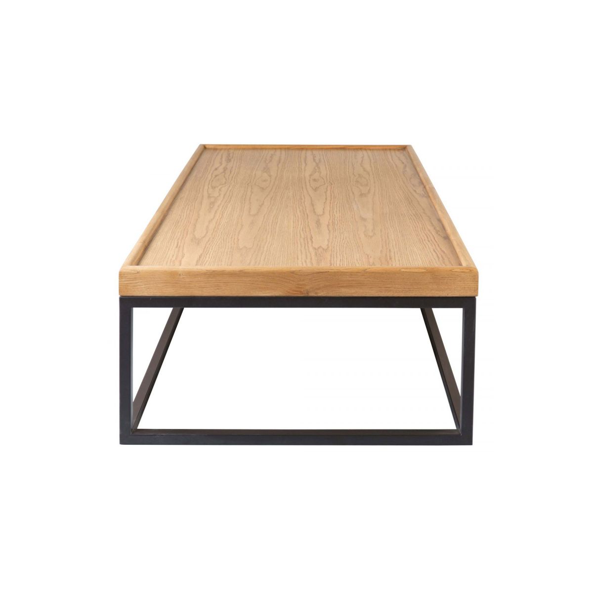 Block & Chisel weathered oak coffee table with wrought iron frame