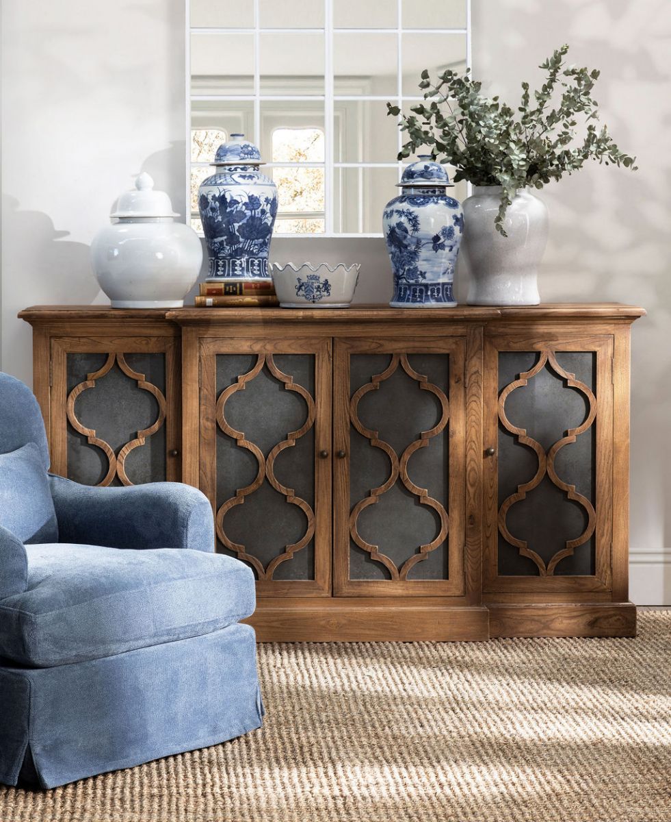 Bleached elm 4 door sideboard Château Collection