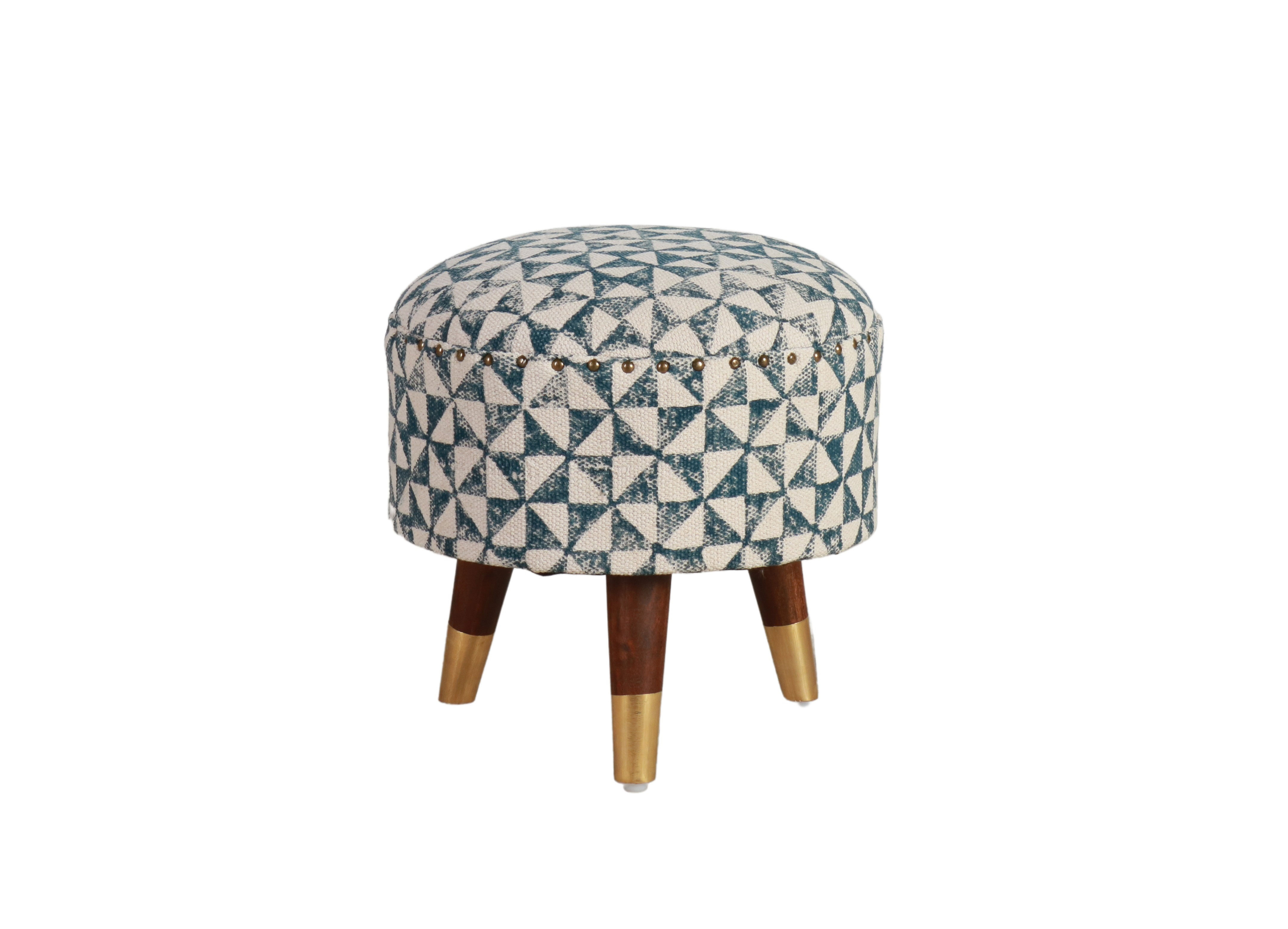 Block & Chisel blue & white printed stool