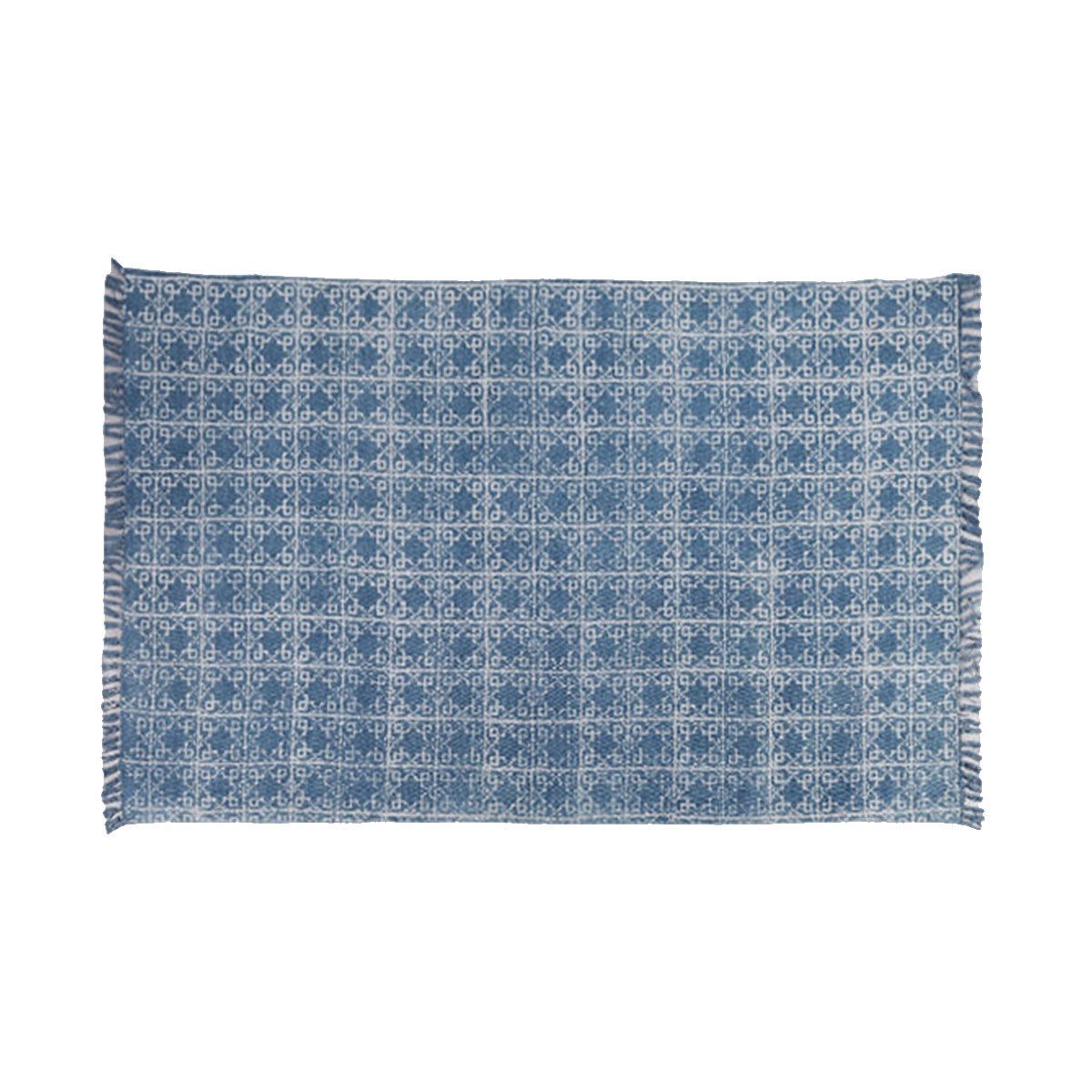 blue cotton rug naksha collection 