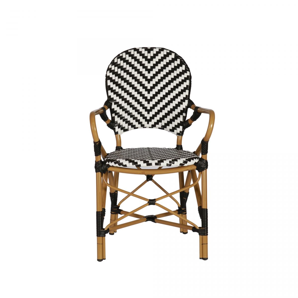 Black and white pvc carver chair 