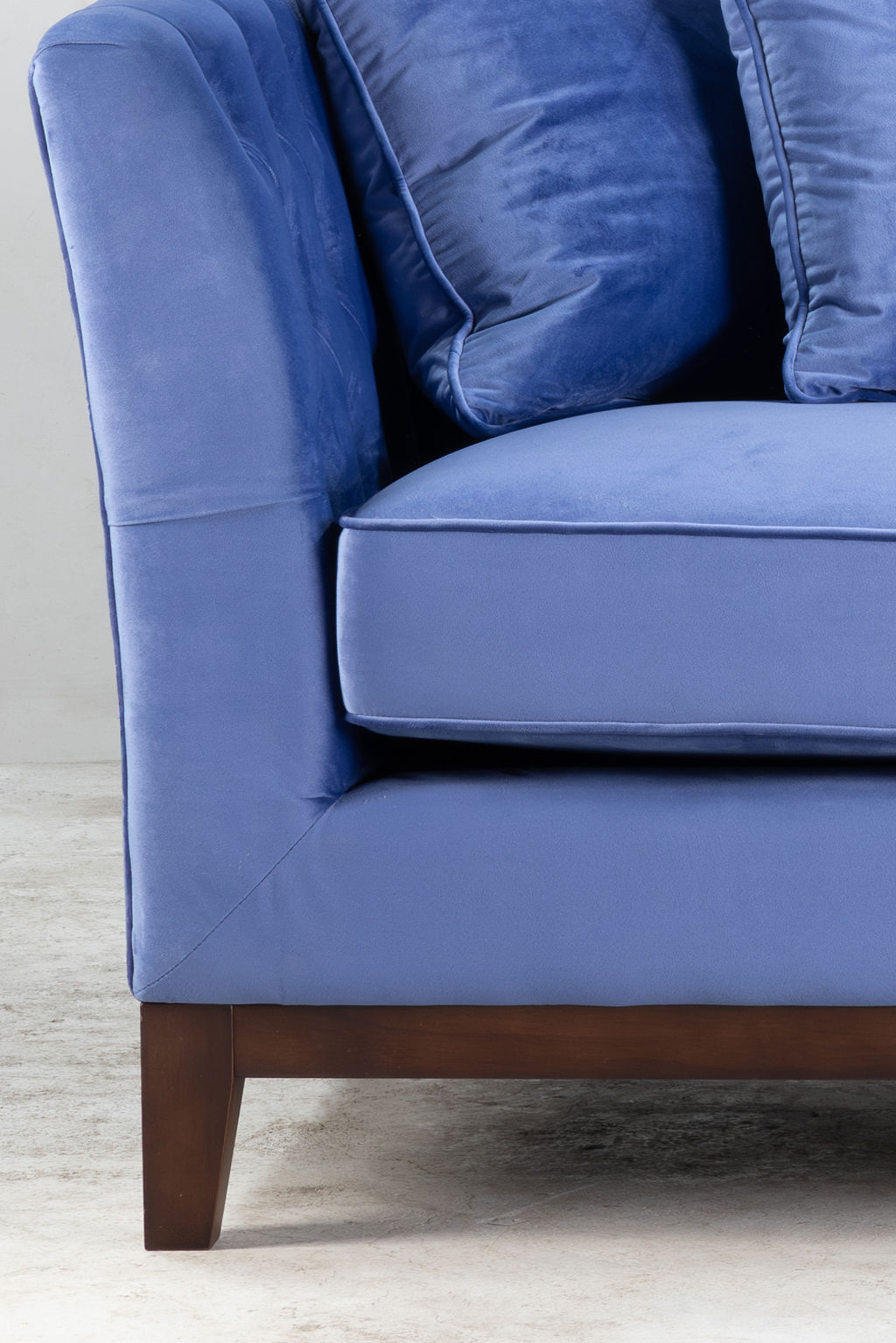 Persian blue velvet sofa 