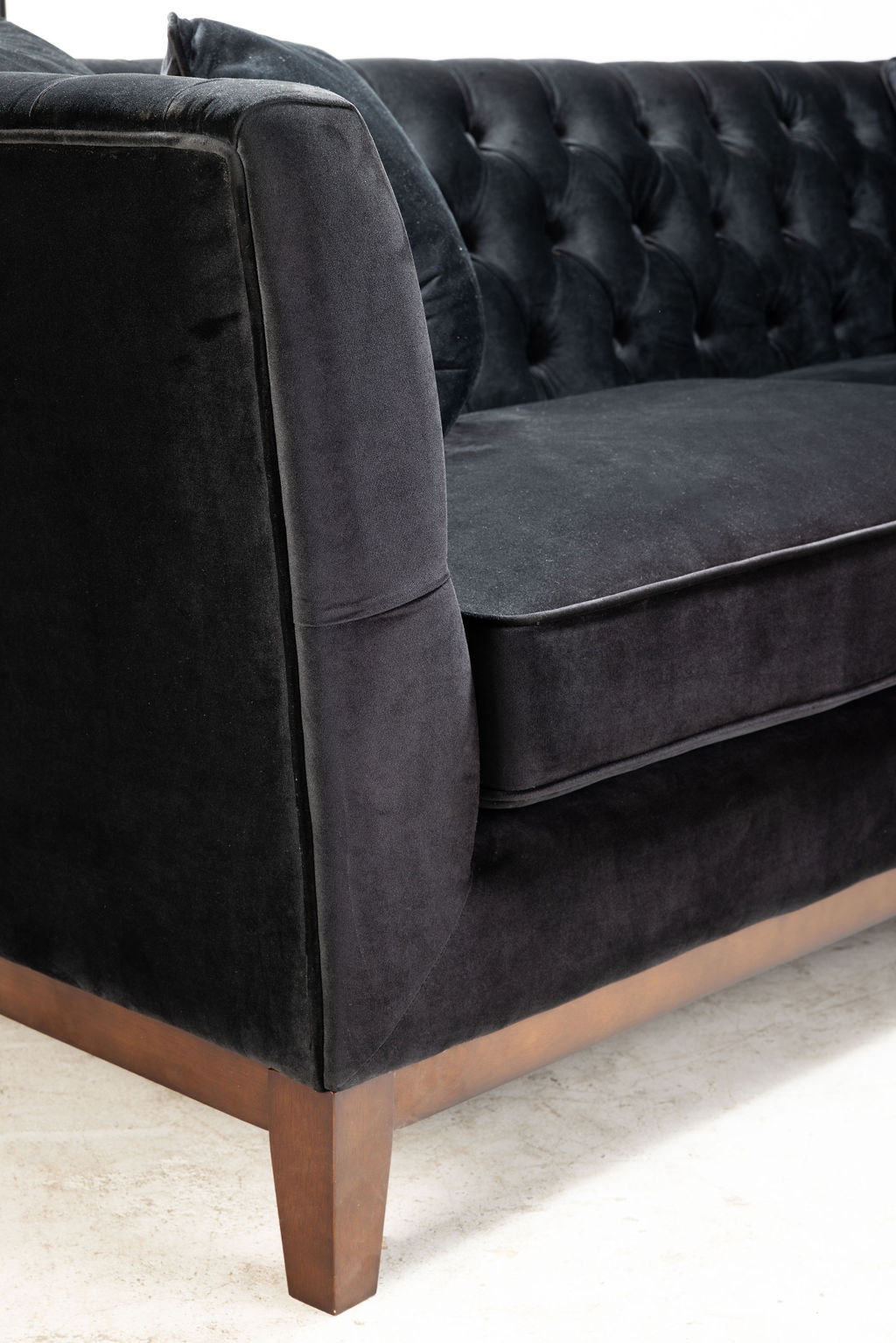black velvet karissa sofa 