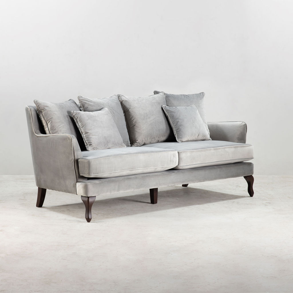 Block and chisel monroe sofa in silver velvet