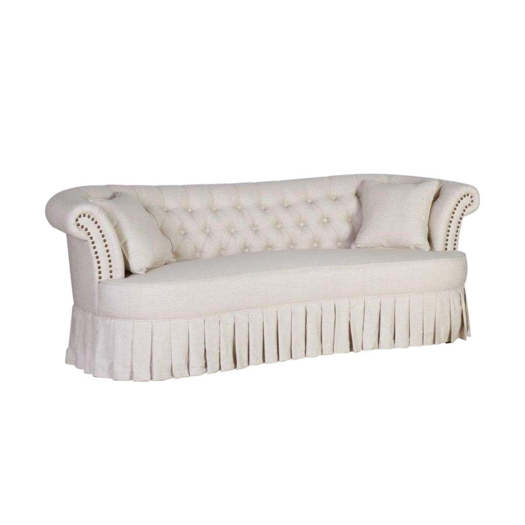 Classic style sofa with pleated skirt