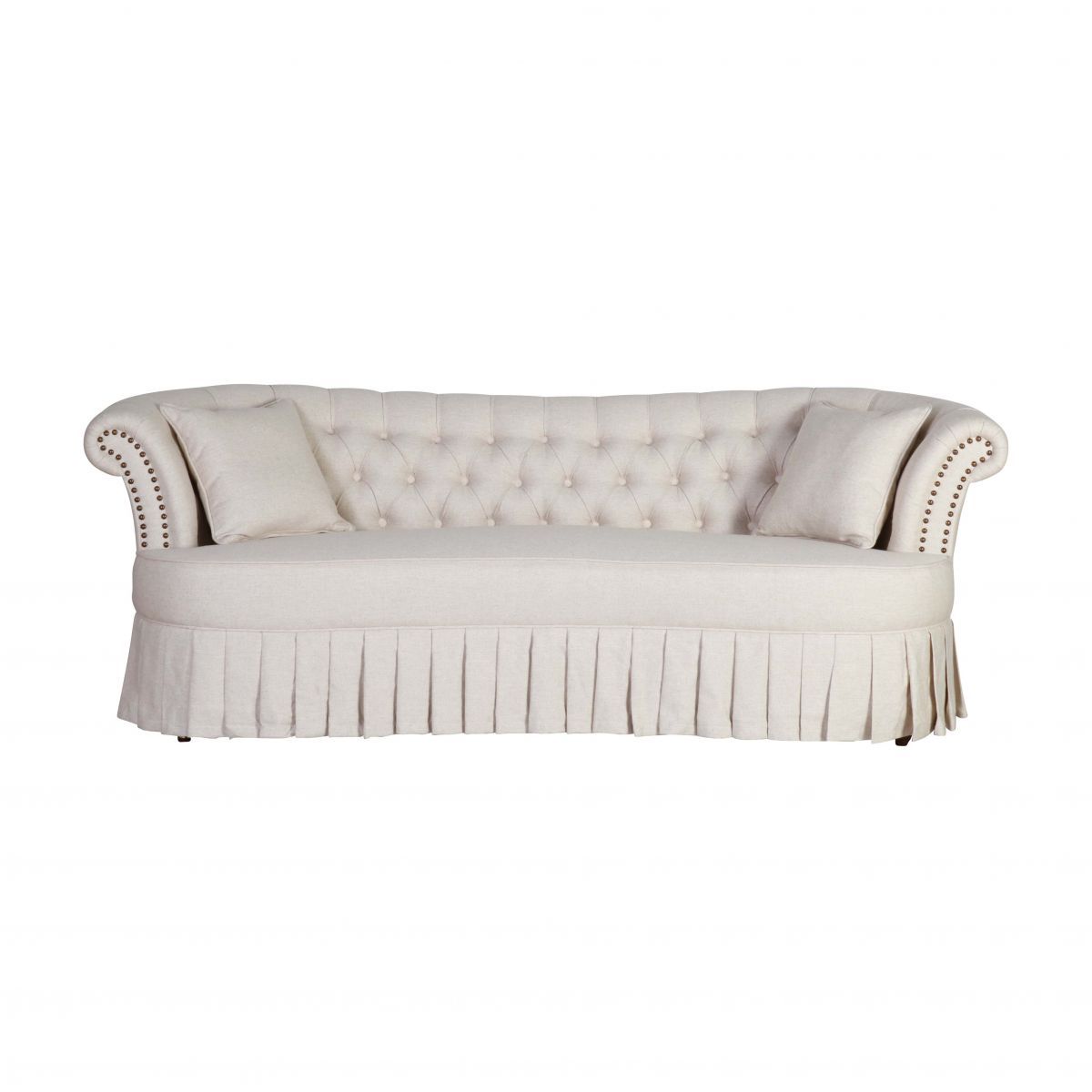 Classic style sofa with pleated skirt