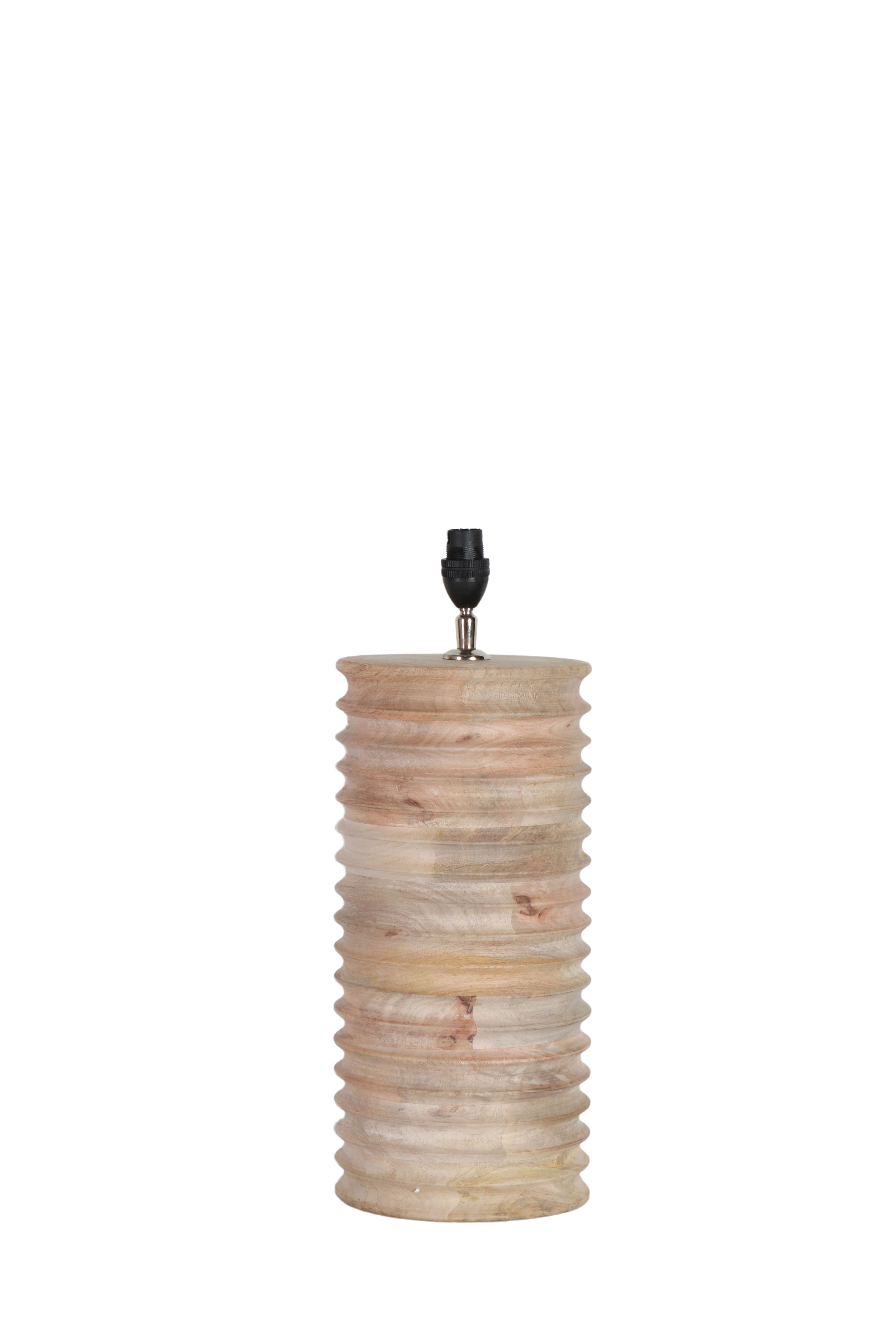 wooden lamp base with ridges