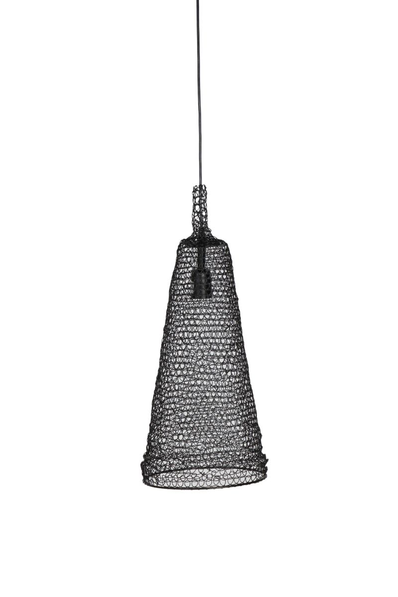 Black mesh pendant hanging light 