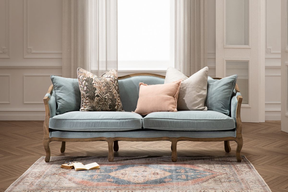 French style sofa with wooden frame