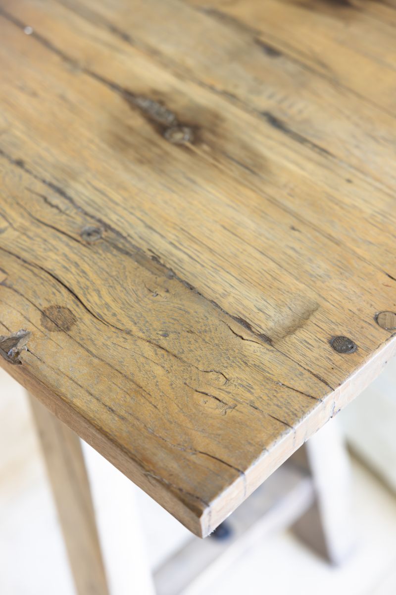 Block and chisel boatwood console table