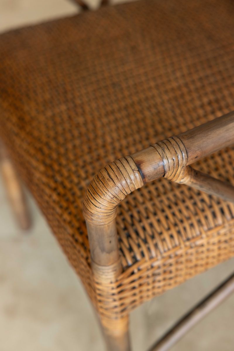 Block and chisel cane armchair 