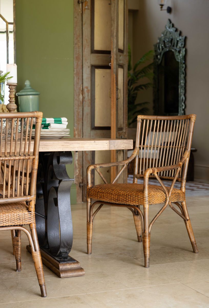 Block and chisel cane armchair 