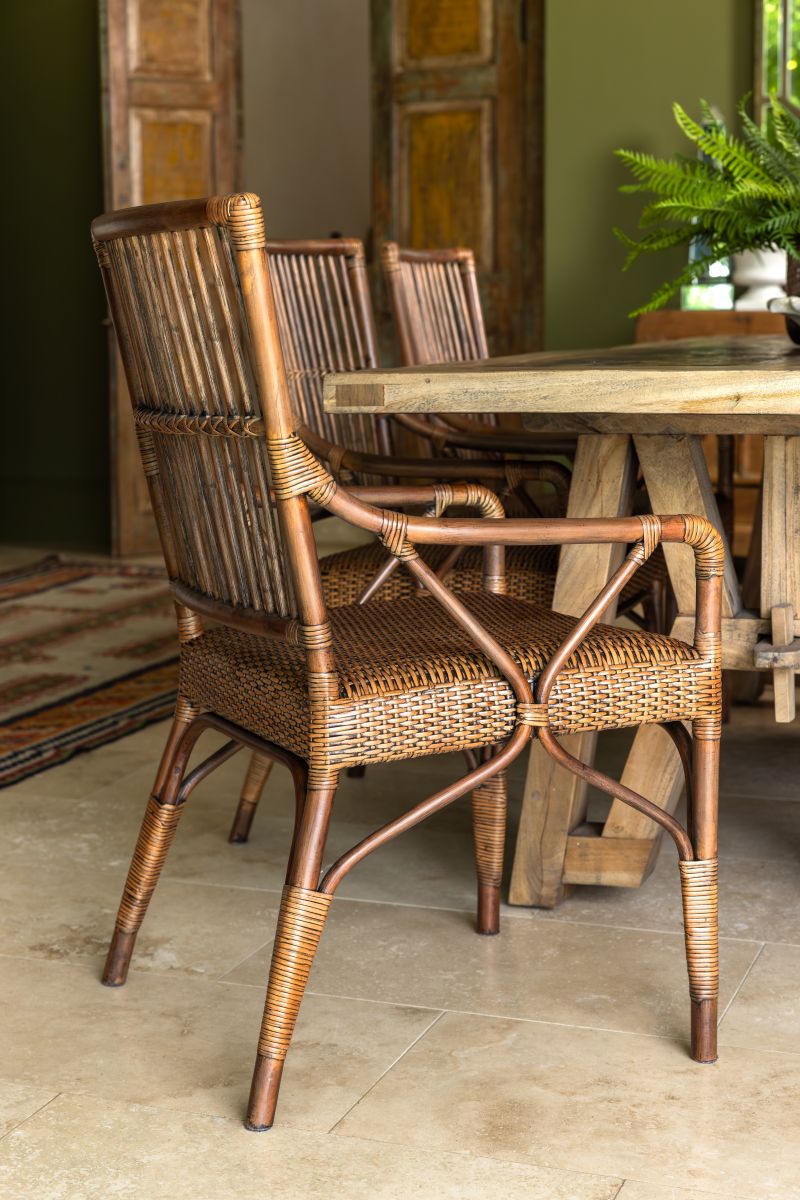Block and chisel cane armchair 