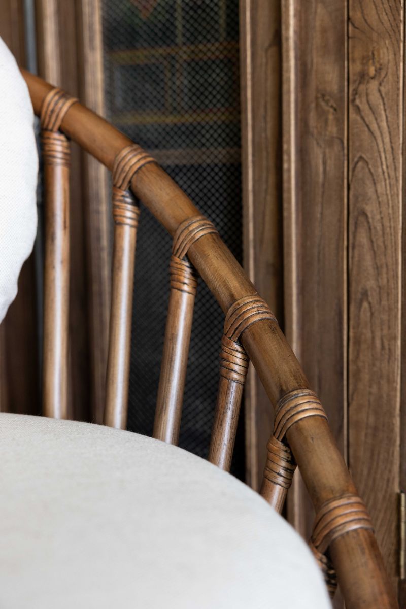 Cane and rattan lounge chair 